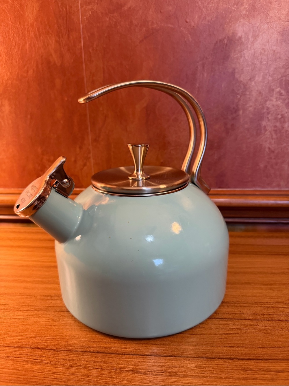 Kate Spade 2.5 Qt Lenox Turquoise Whistle While You Work Tea Kettle New York